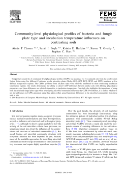 Community-level physiological pro&cent;les of bacteria and fungi: plate