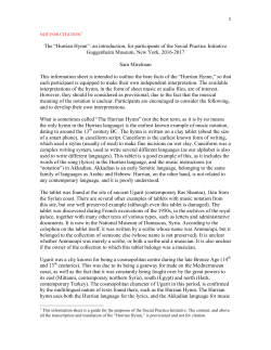 Hurrian Hymn - circle through New York