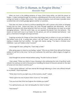 To Err Is Human, to Forgive Divine. - healing-with