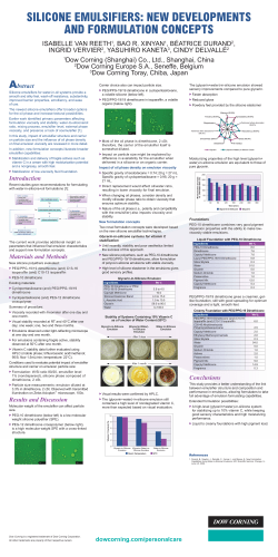 silicone emulsifiers: new developments and formulation concepts