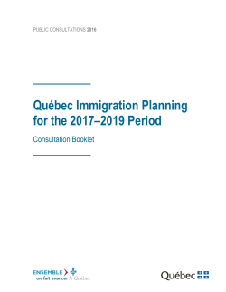 Qu&eacute;bec Immigration Planning for the 2017&ndash;2019 Period