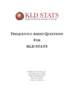 frequently asked questions for kld stats