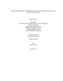 National Identity and Post-Colonial Development