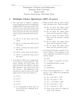 General Physics I - Tennessee State University