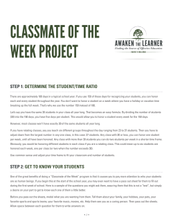 classmate of the week project