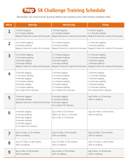 5K Challenge Training Schedule