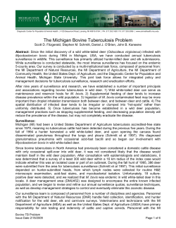 The Michigan Bovine Tuberculosis Problem