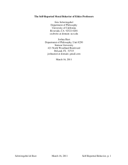 The Self-Reported Moral Behavior of Ethics