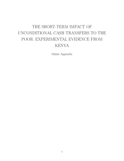 the short-term impact of unconditional cash transfers to the poor