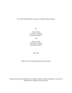 The Urban/Suburban/Rural Cleavage in Canadian Political Opinion