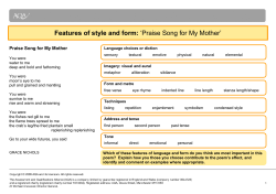 Features of style and form: `Praise Song for My Mother`