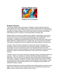 Grade 8 Art Curriculum - Westwood Public Schools