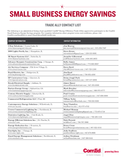 ComEd SBES Trade Ally Contact List