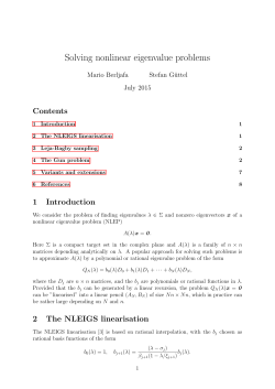 Solving nonlinear eigenvalue problems