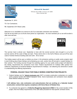 federal holiday rule for public works