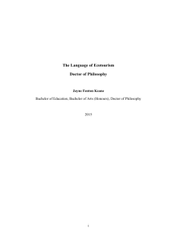 The Language of Ecotourism Doctor of Philosophy