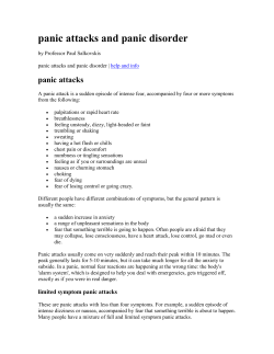 panic attacks and panic disorder