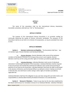 ILA Bylaws - International Literacy Association