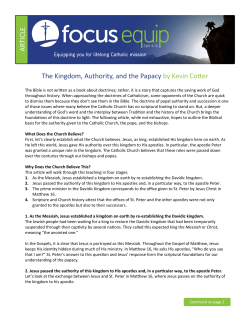 The Kingdom, Authority, and the Papacy by Kevin
