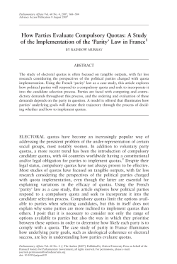 How Parties Evaluate Compulsory Quotas: A Study of the
