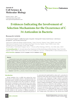Evidences Indicating the Involvement of Selection Mechanisms for