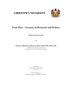 Fruit Flies: Lessons in Research and Politics