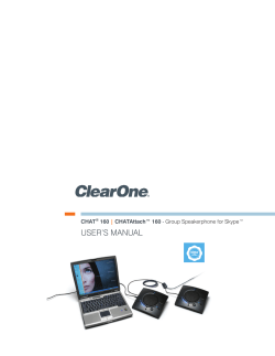 CHAT 160 | CHATAttach&trade; 160 USER`S MANUAL