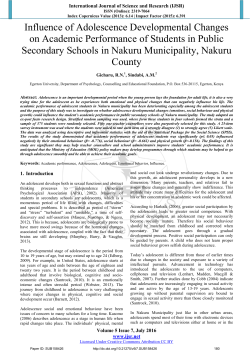 Influence of Adolescence Developmental Changes on Academic