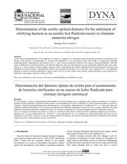 Determination of the zeolite optimal diameter for the settlement of