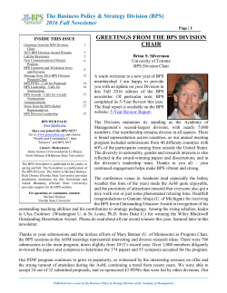 2016 Fall Newsletter - About the BPS Division