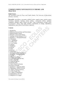 Understanding Nonviolence in Theory and Practice