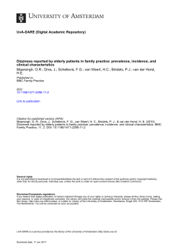 Dizziness reported by elderly patients in family practice - UvA-DARE