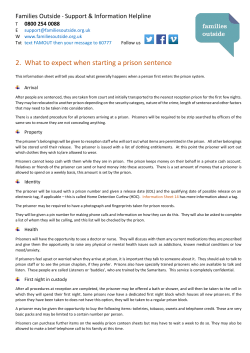 2. What to expect when starting a prison sentence