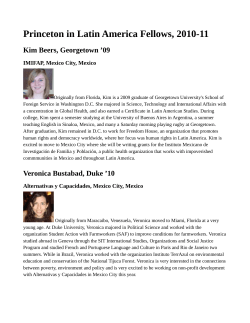 Princeton in Latin America Fellows, 2010-11