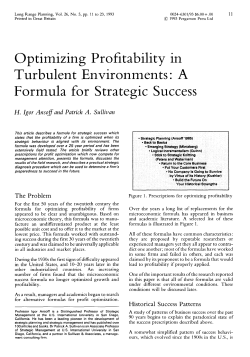 Optimizing Profitability in Turbulent Environments