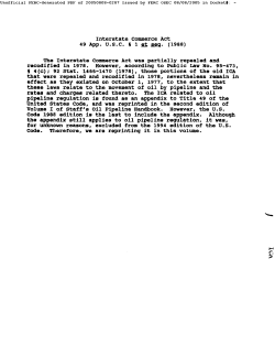 Interstate Commerce Act 49 App. U.S.C. &sect; 1 et seu. (1988) The