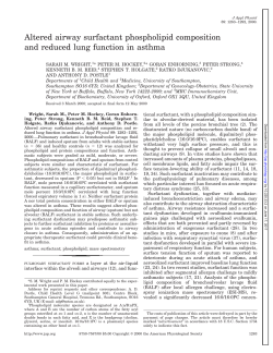 Altered airway surfactant phospholipid composition and reduced