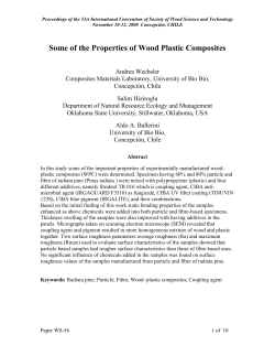 Some of the Properties of Wood Plastic Composites