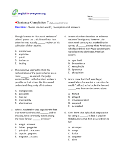 Sentence Completion 7 (high-advanced GRE level)
