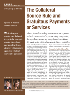 Something for Nothing: The Collateral Source Rule and Gratuitous