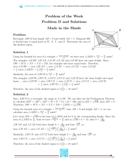 Problem of the Week Problem D and Solutions Made in the Shade
