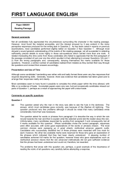 IGCSE English June 2006 Examiner Report