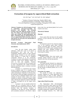 Extraction of lycopene by supercritical fluid extraction