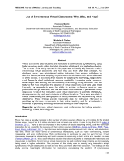 Use of Synchronous Virtual Classrooms