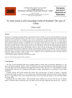 To what extent is self-censorship a kind of freedom? The