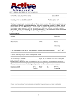 job application - Active Leisure Centre