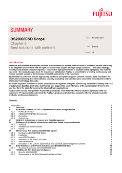 Summary: BS2000/OSD Scope - Chapter 8 Best solutions with