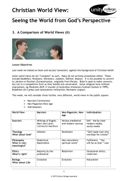Christian World View - Relevant Christianity