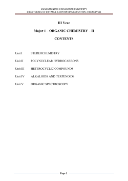 III Year Organic Chemistry II - Manonmaniam Sundaranar University