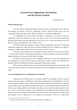 Areas between Afghanistan and Pakistan and the Present Turmoil